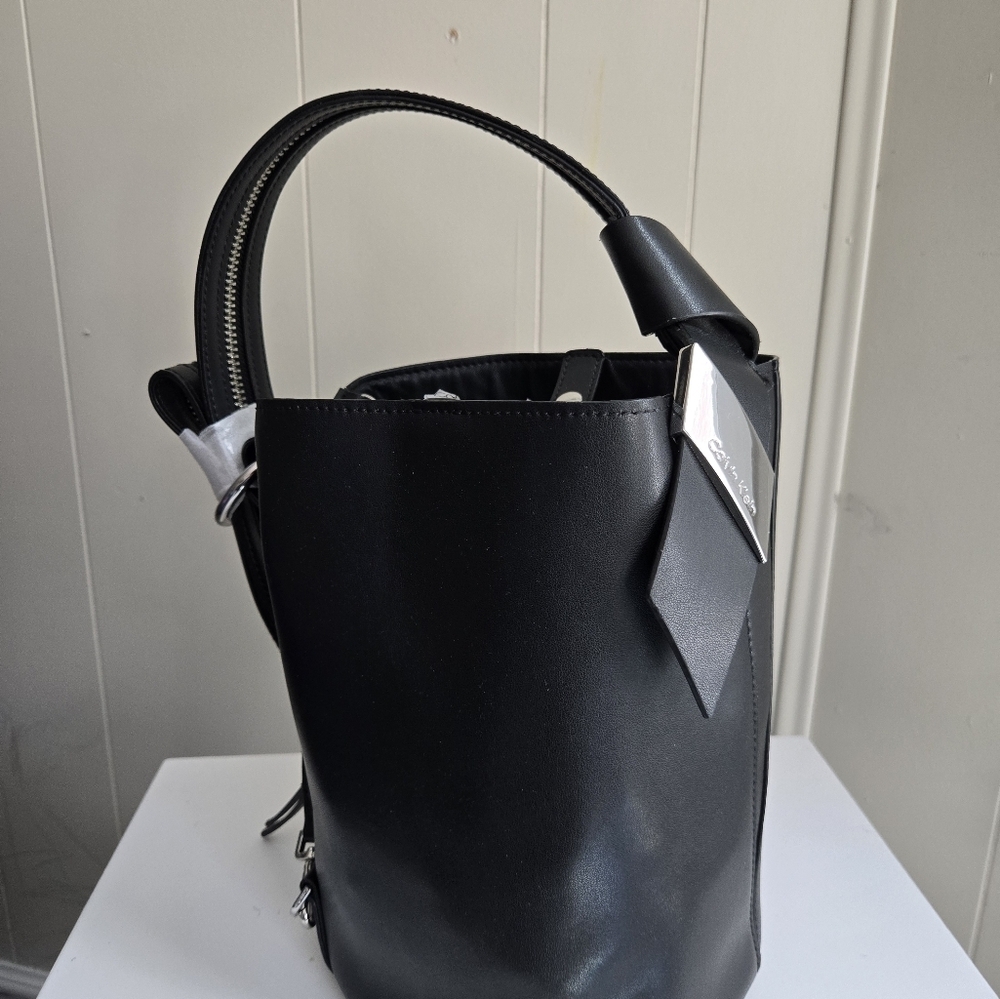 NWOT Calvin Klein Black Backpack Sleek Minimalist Design - Picture 9 of 9